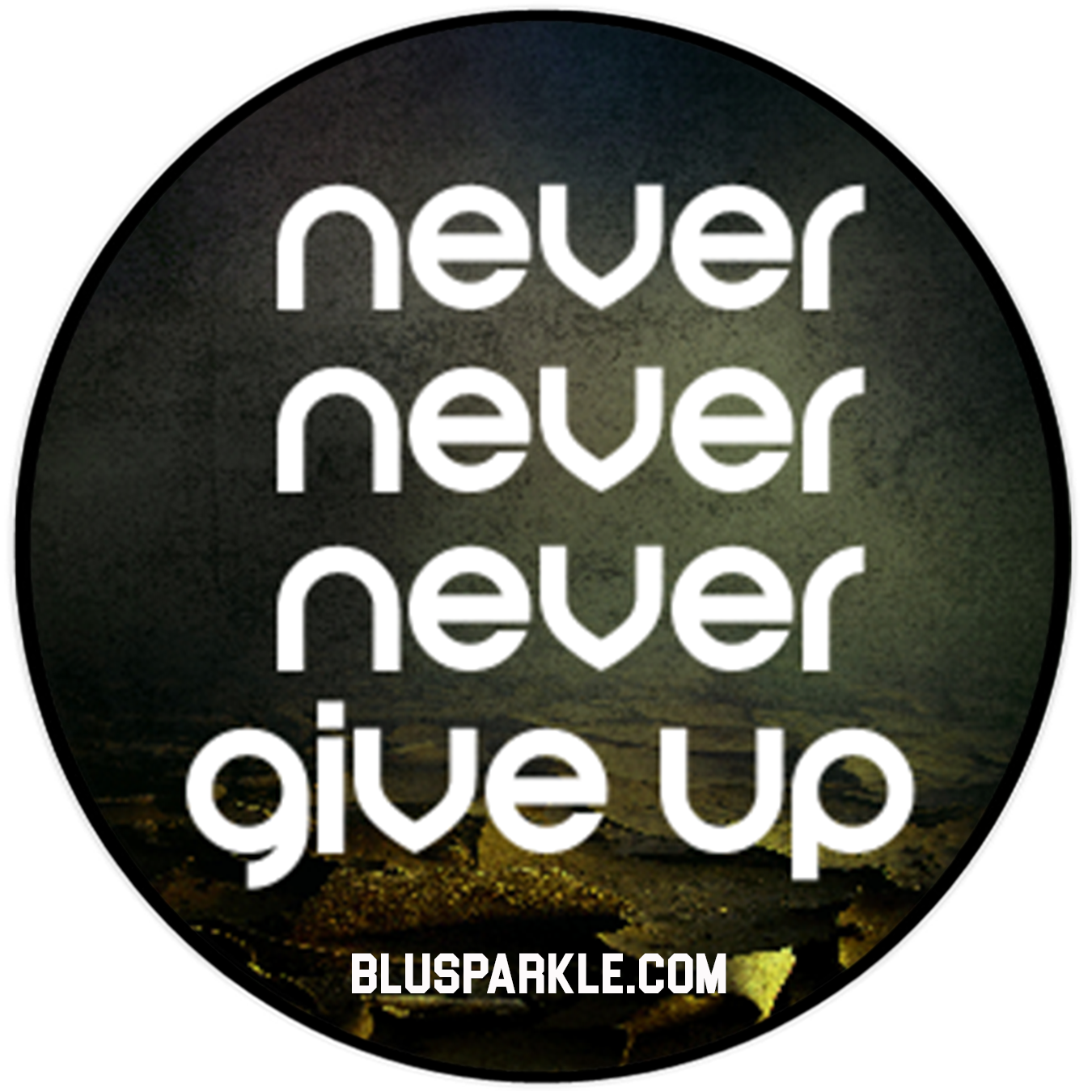 Never Never Never Give Up Wise Expression Sticker