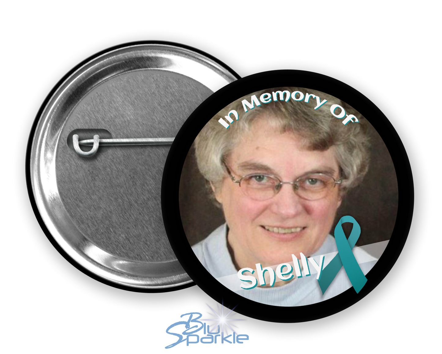 In Memory / In Honor of Ovarian Cancer Awareness Pinback Button |x|