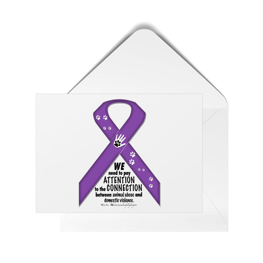 Animal Advocacy Purple Ribbon 7x5 Postcard (Set of 10)