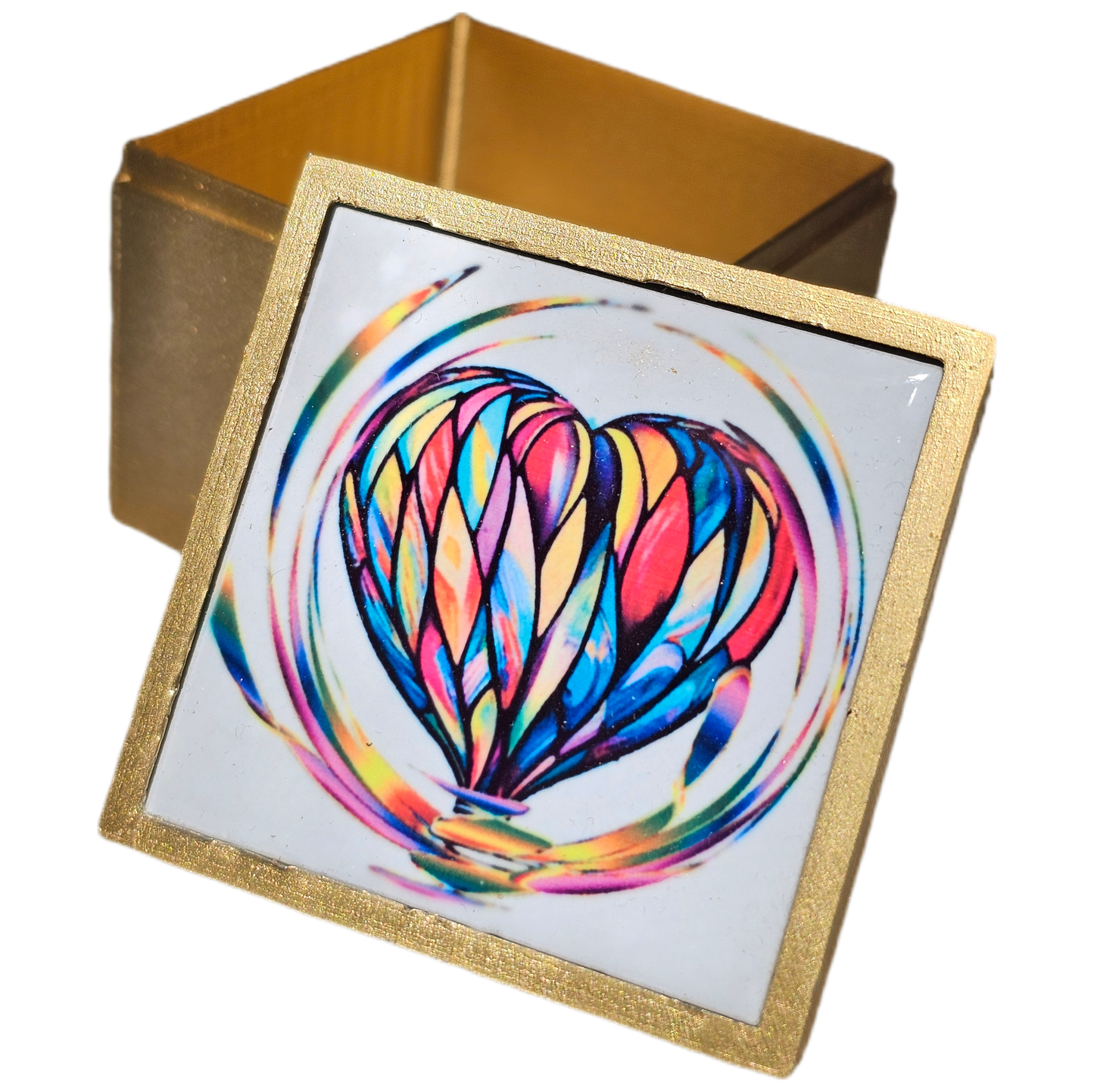 Two by Two Trinket Box – “Stained Glass Heart Balloon"