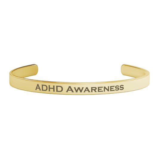 Personalized ADHD Awareness Cuff Bracelet