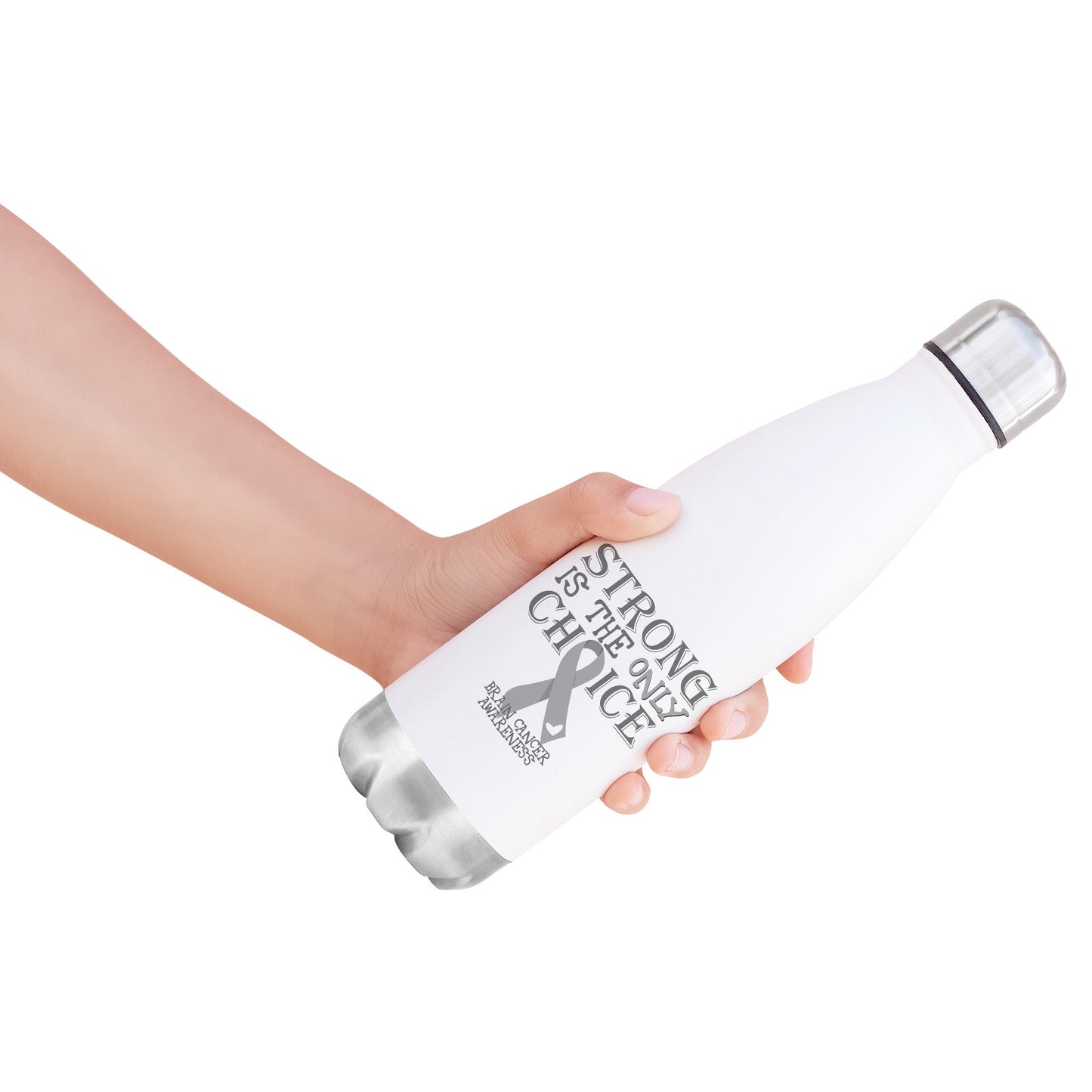 Strong is the Only Choice -Brain Cancer Awareness 20oz Insulated Water Bottle |x|