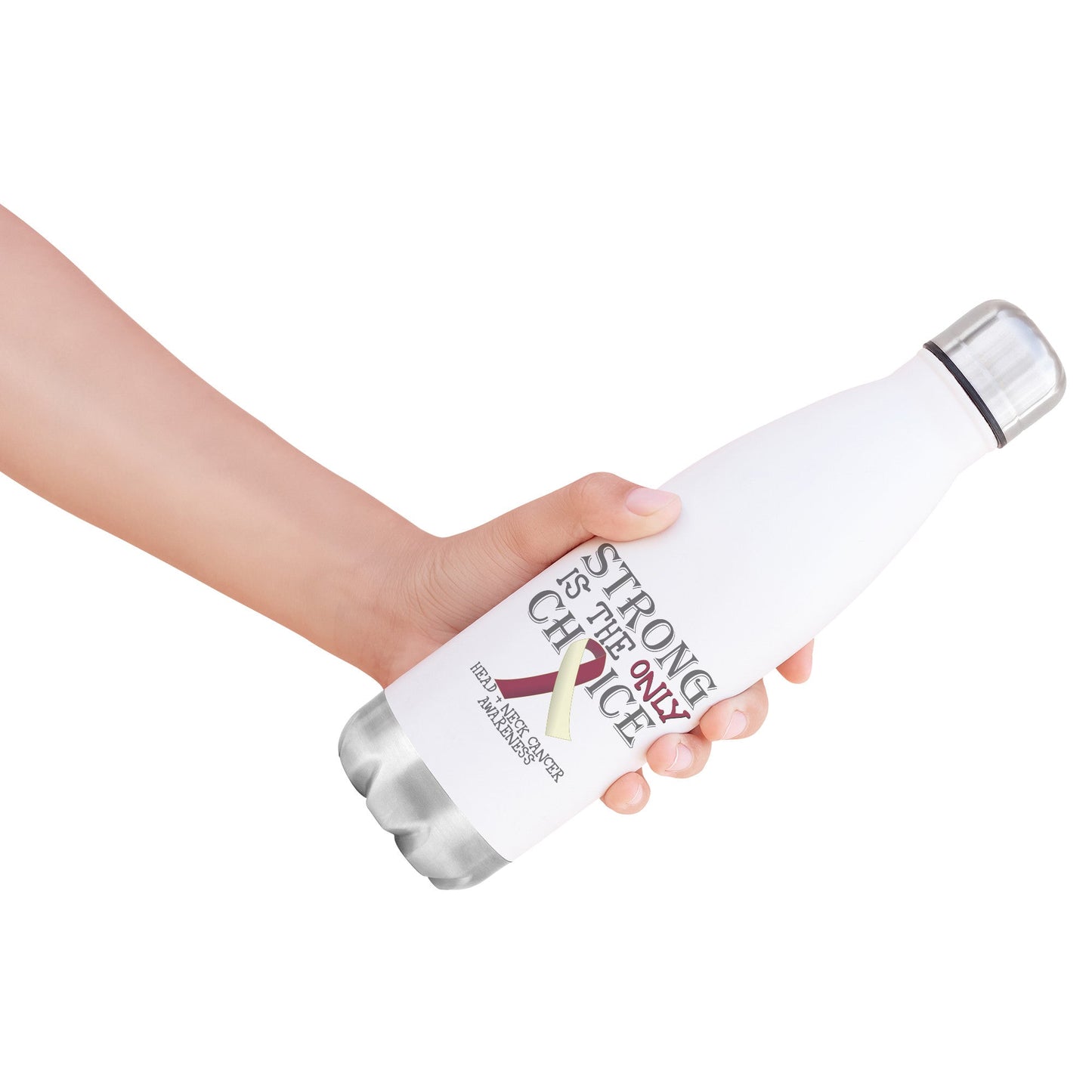 Strong is the Only Choice -Head and Neck Cancer Awareness 20oz Insulated Water Bottle |x|