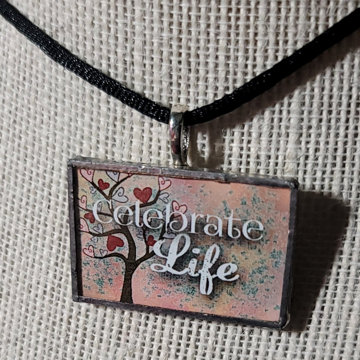 Celebrate Life Handmade Stained - Glass Pendant - BluSparkle