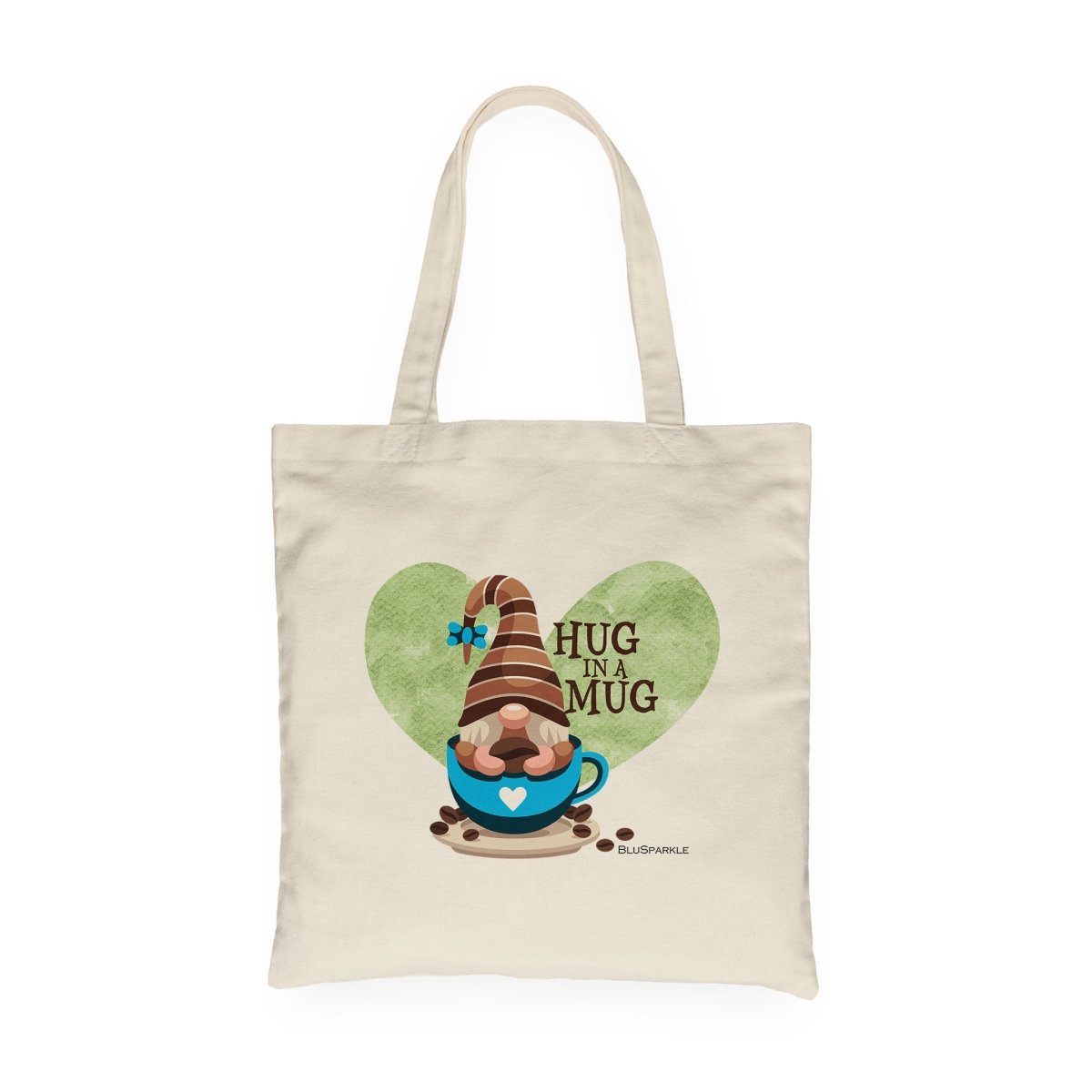CafePress Gnome Love Tote Bag - Natural Canvas Reusable Shopping Bag, Medium 15x18x6 Inches