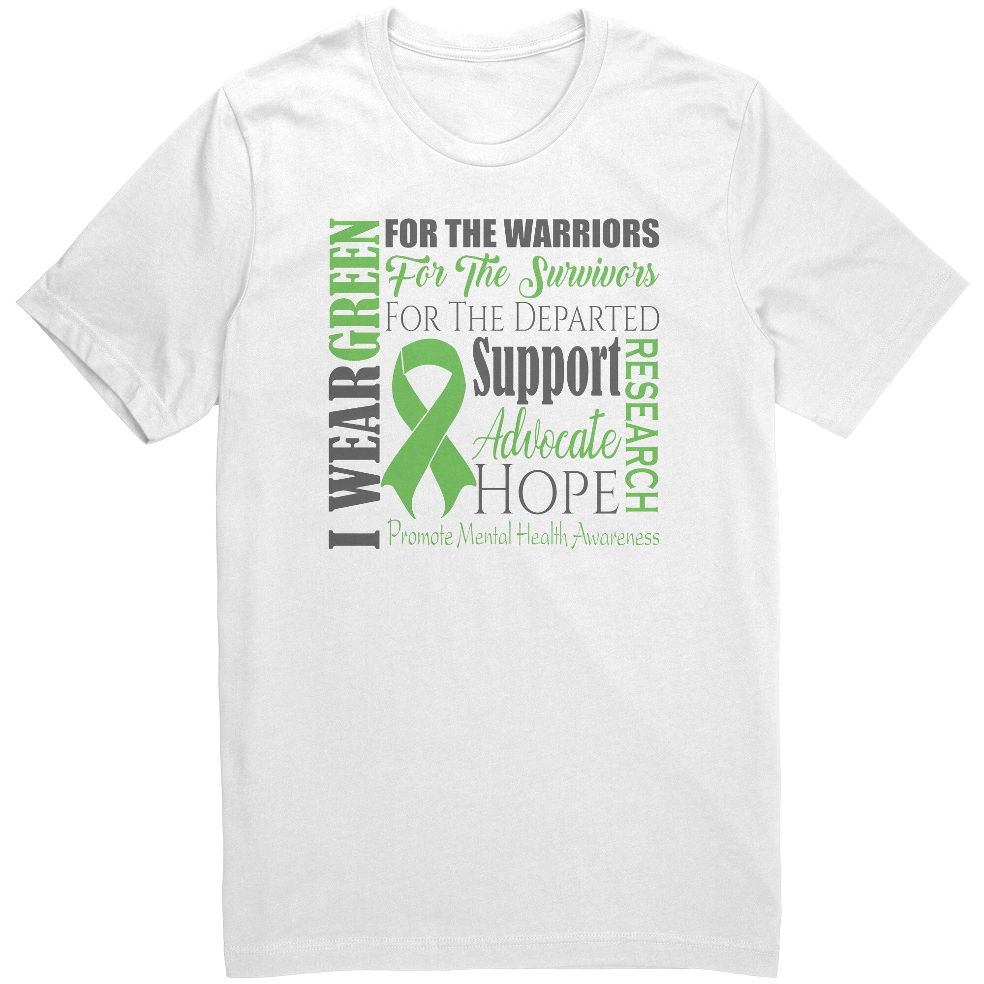 Women's Mental Health T Shirt Green Awareness Shirt 