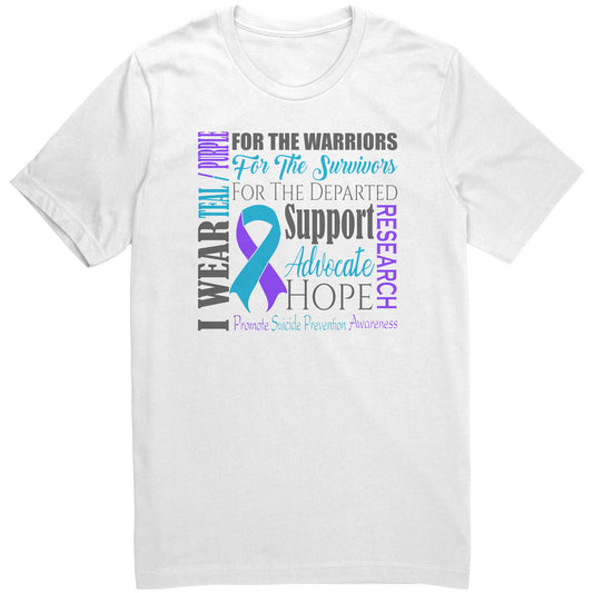I Wear Teal & Purple for Suicide Prevention Awareness T-Shirt, Hoodie, Tank