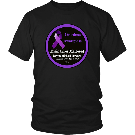 Personalized 'Overdose Awareness: Their Lives Mattered' Unisex T-Shirt