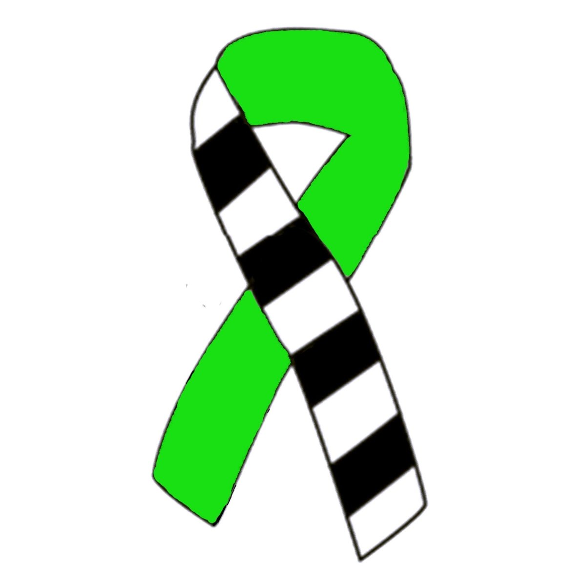 Bipolar Awareness Ribbon Black And White