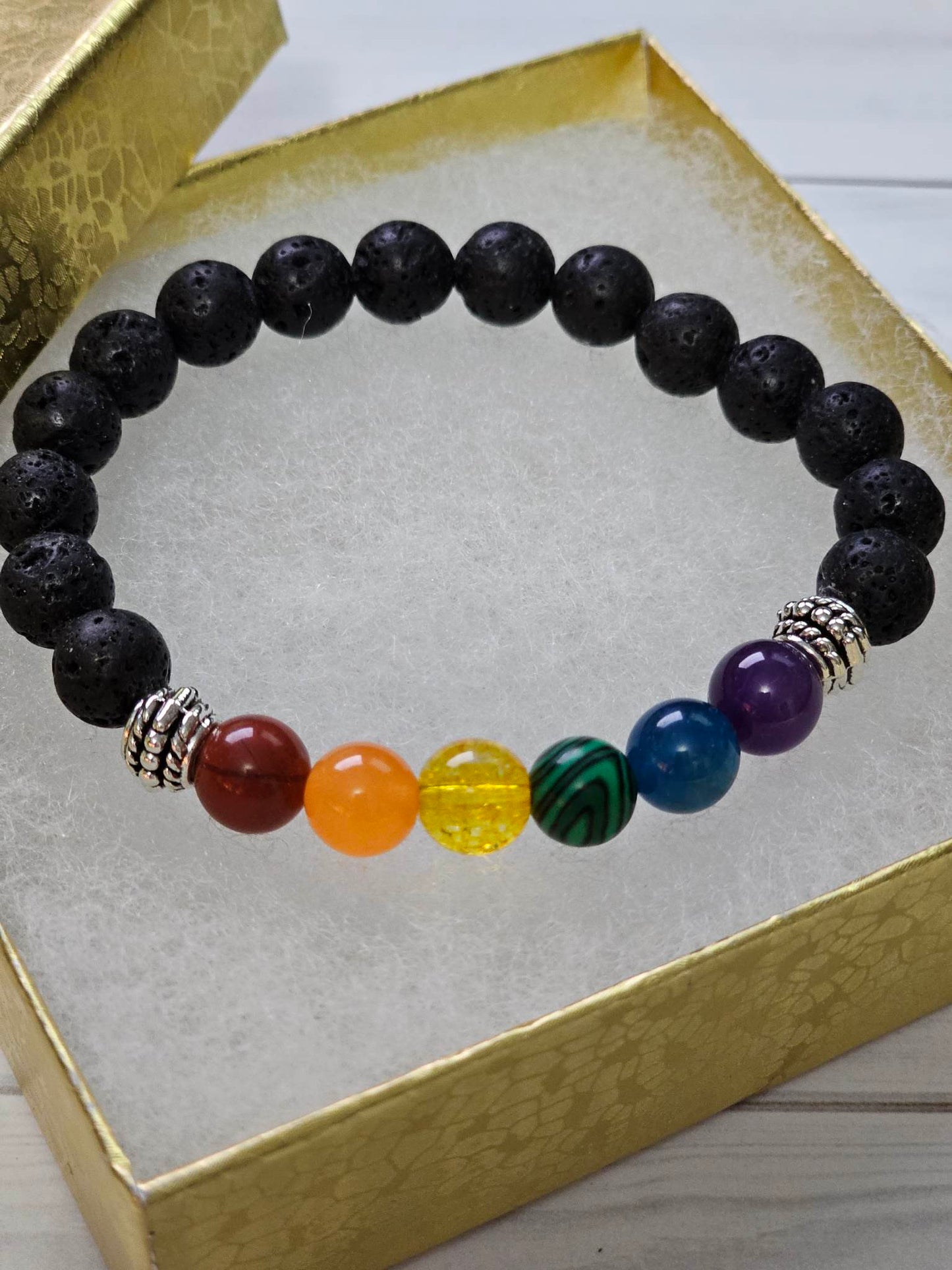 Rainbow Gemstone LGBTQ+ Pride Diffuser Bracelet
