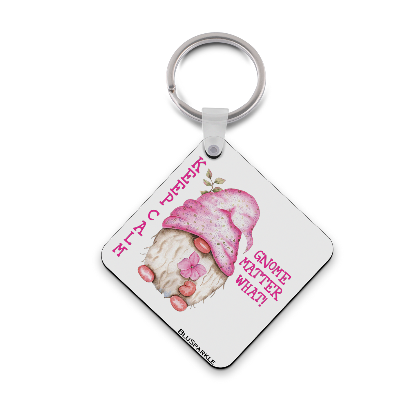 Keep Calm Gnome Matter What Wise Expression Key Chain