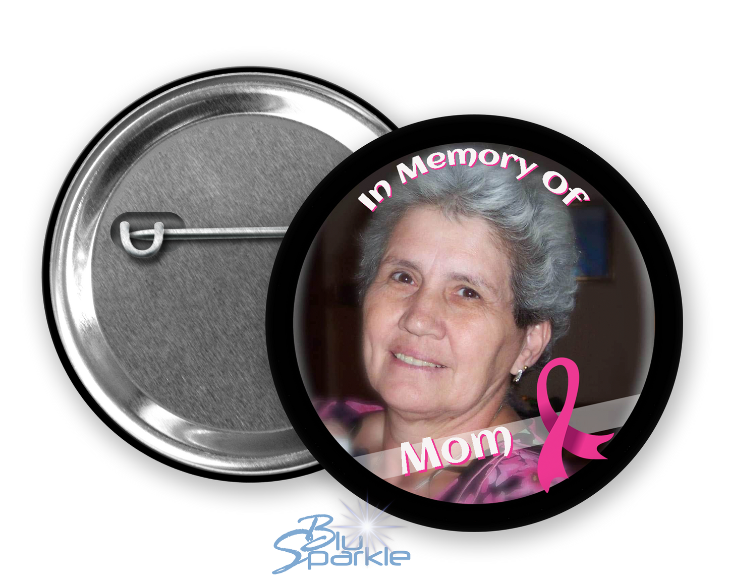 In Memory / In Honor of Breast Cancer Awareness Pinback Button |x|