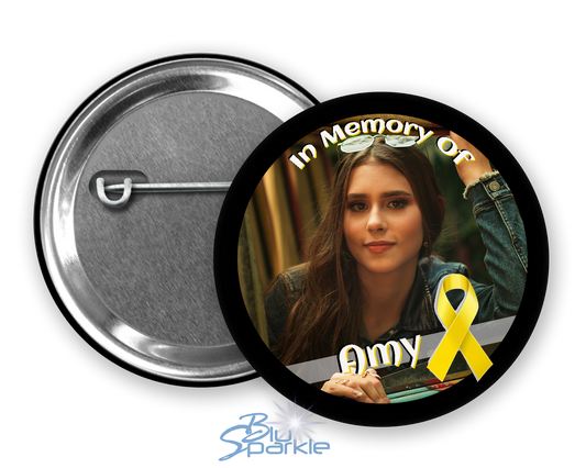 In Memory / In Honor of Bone Cancer Awareness Pinback Button |x|