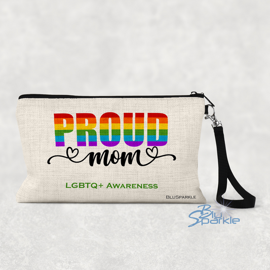 Proud Mom Awareness Canvas Pouch with Strap