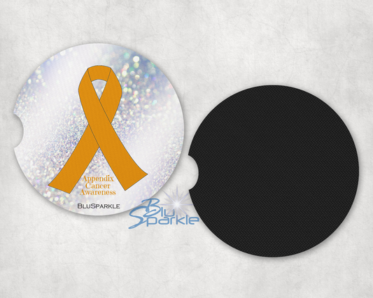 Appendix Cancer Awareness Car Coasters
