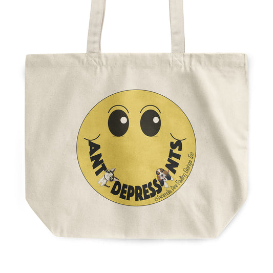 Anti-depressants Smiley Face Rounded Canvas Tote Bag