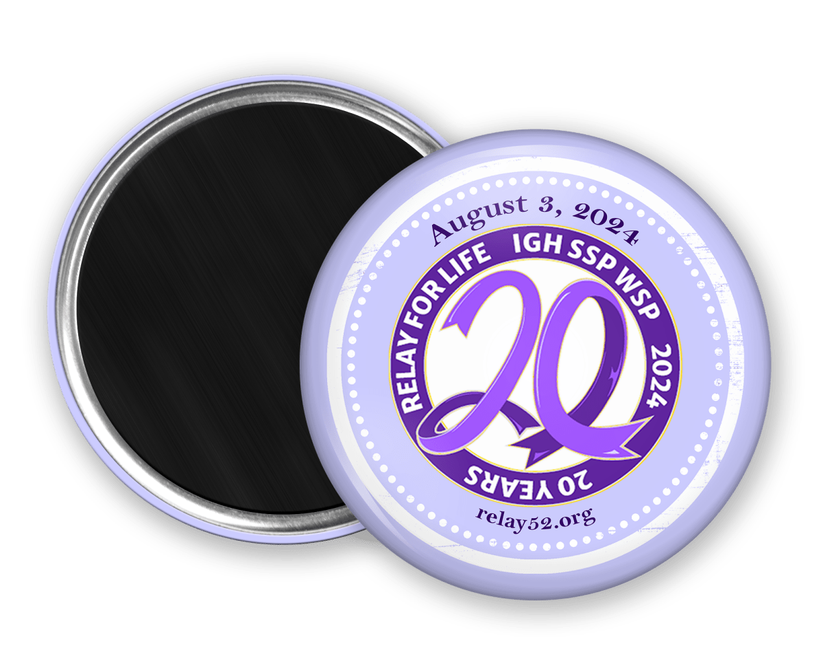 20 Year Anniversary Relay For Life Magnet |x| - BluSparkle