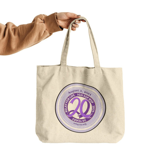 20 Year Anniversary - Relay for Life Tote Bag [x] - BluSparkle