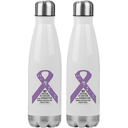 Animal Advocacy Purple Ribbon 20oz Insulated Water Bottle