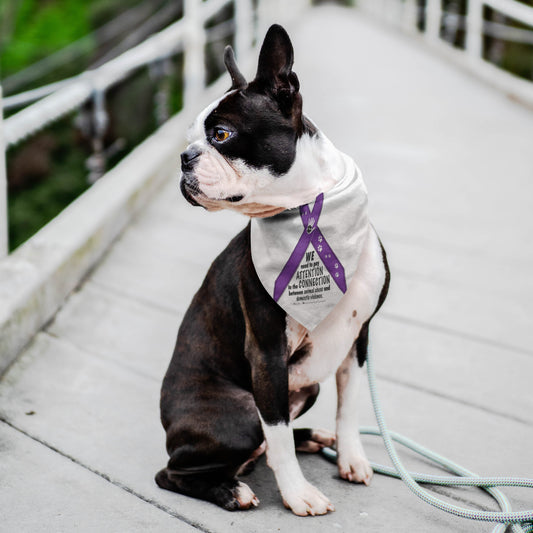 Animal Advocacy Purple Ribbon Pet Bandana