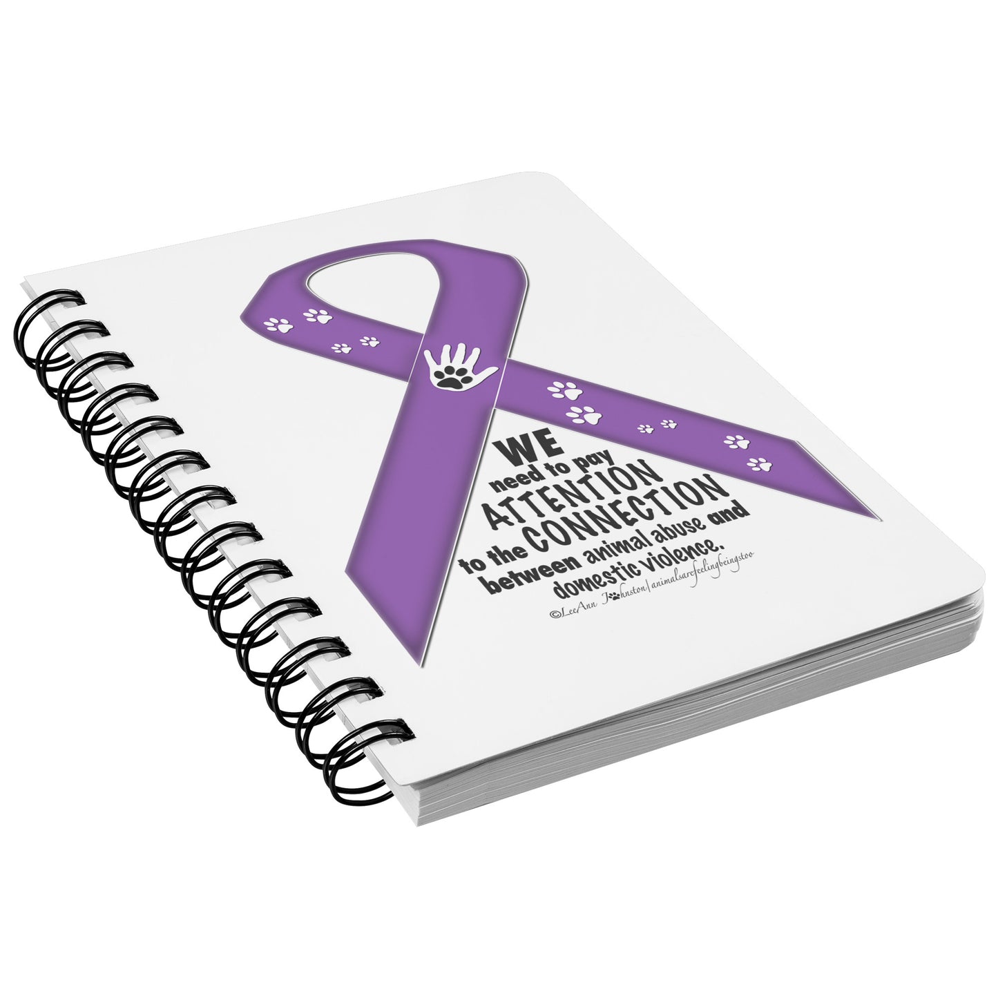 Animal Advocacy Purple Ribbon Spiral Notebook