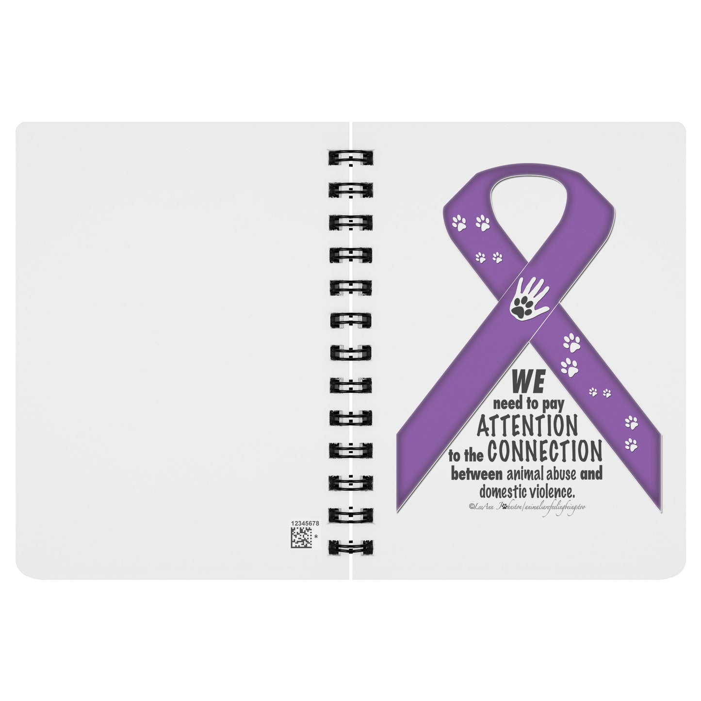 Animal Advocacy Purple Ribbon Spiral Notebook