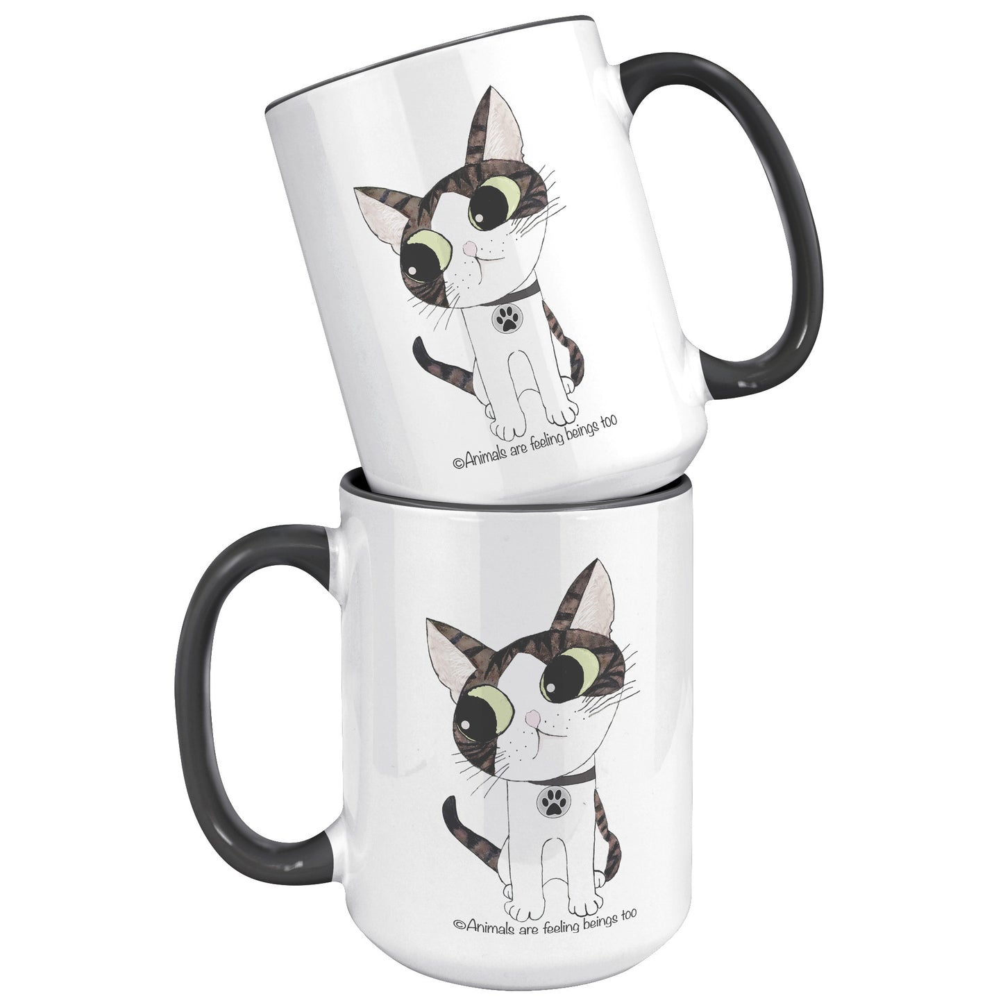 Cat Wagging Tail 15oz Accent Mug