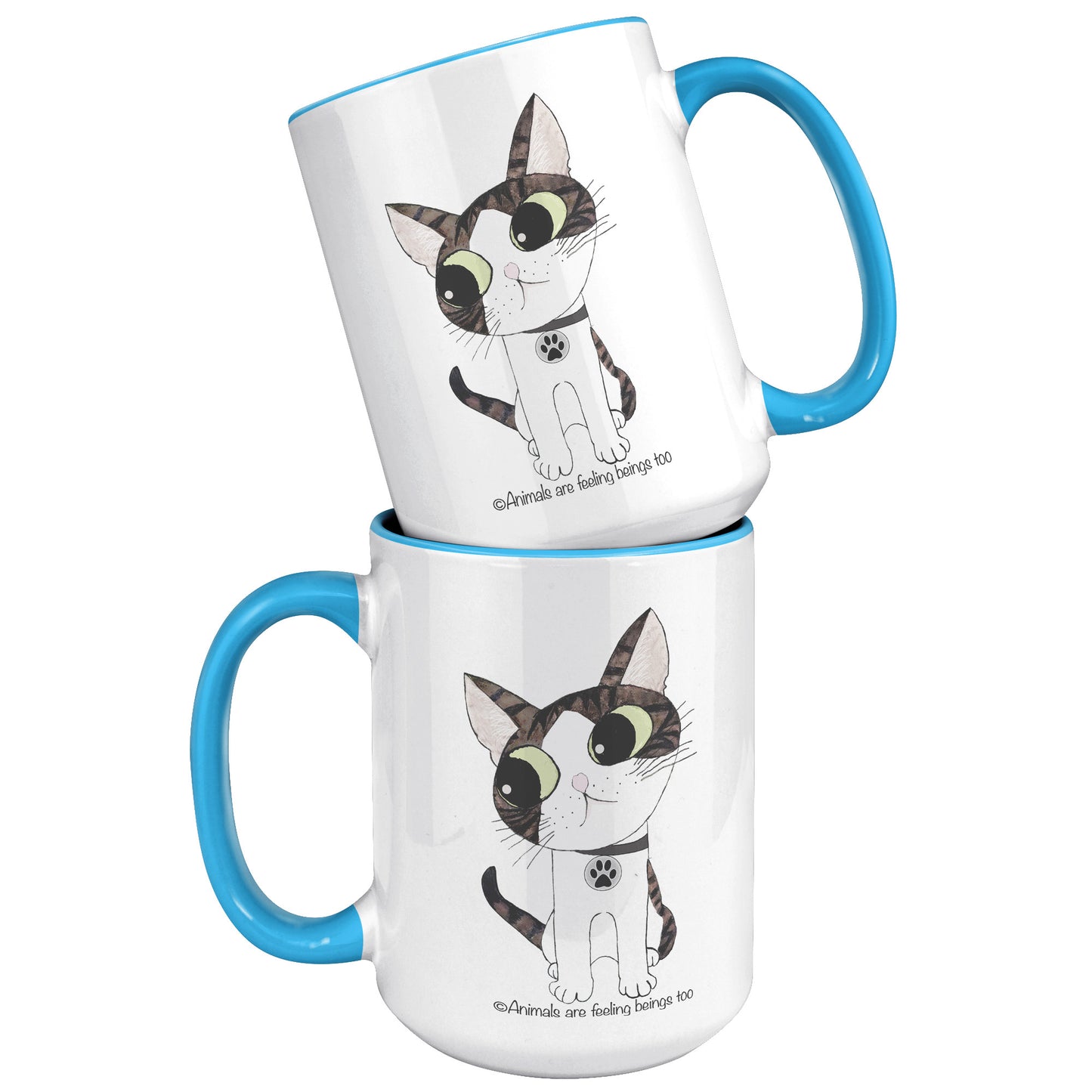 Cat Wagging Tail 15oz Accent Mug