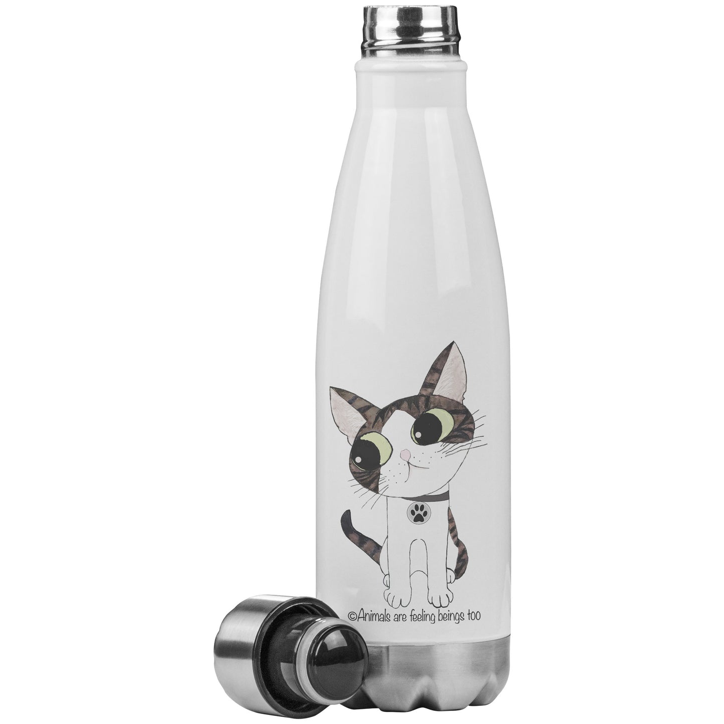 Cat Wagging Tail 20oz Insulated Water Bottle
