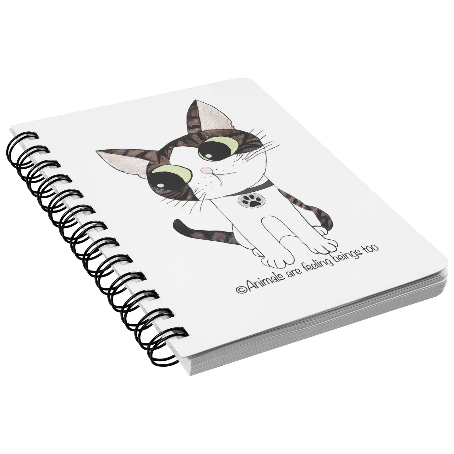 Cat Wagging Tail Spiral Notebook