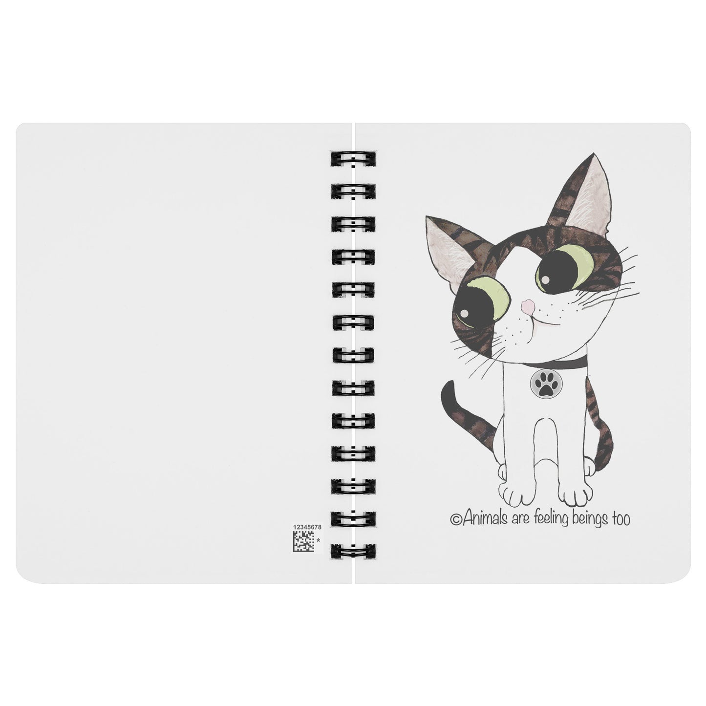 Cat Wagging Tail Spiral Notebook
