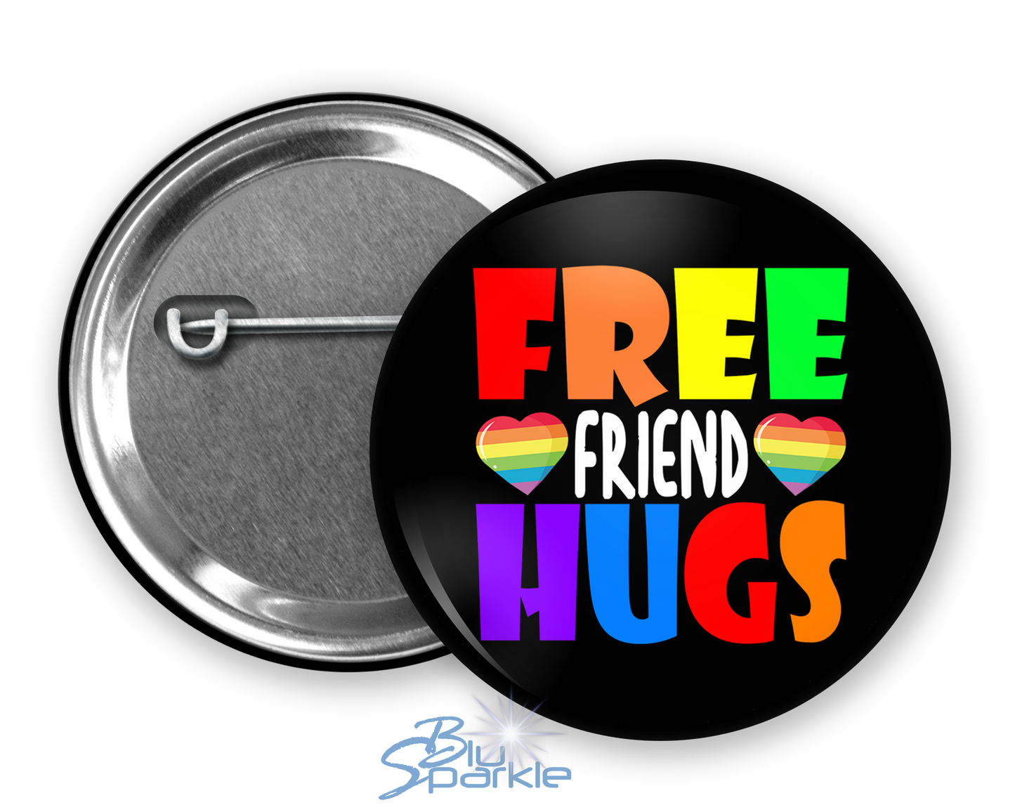 LGTBQ+ Free Hugs Pinback Button