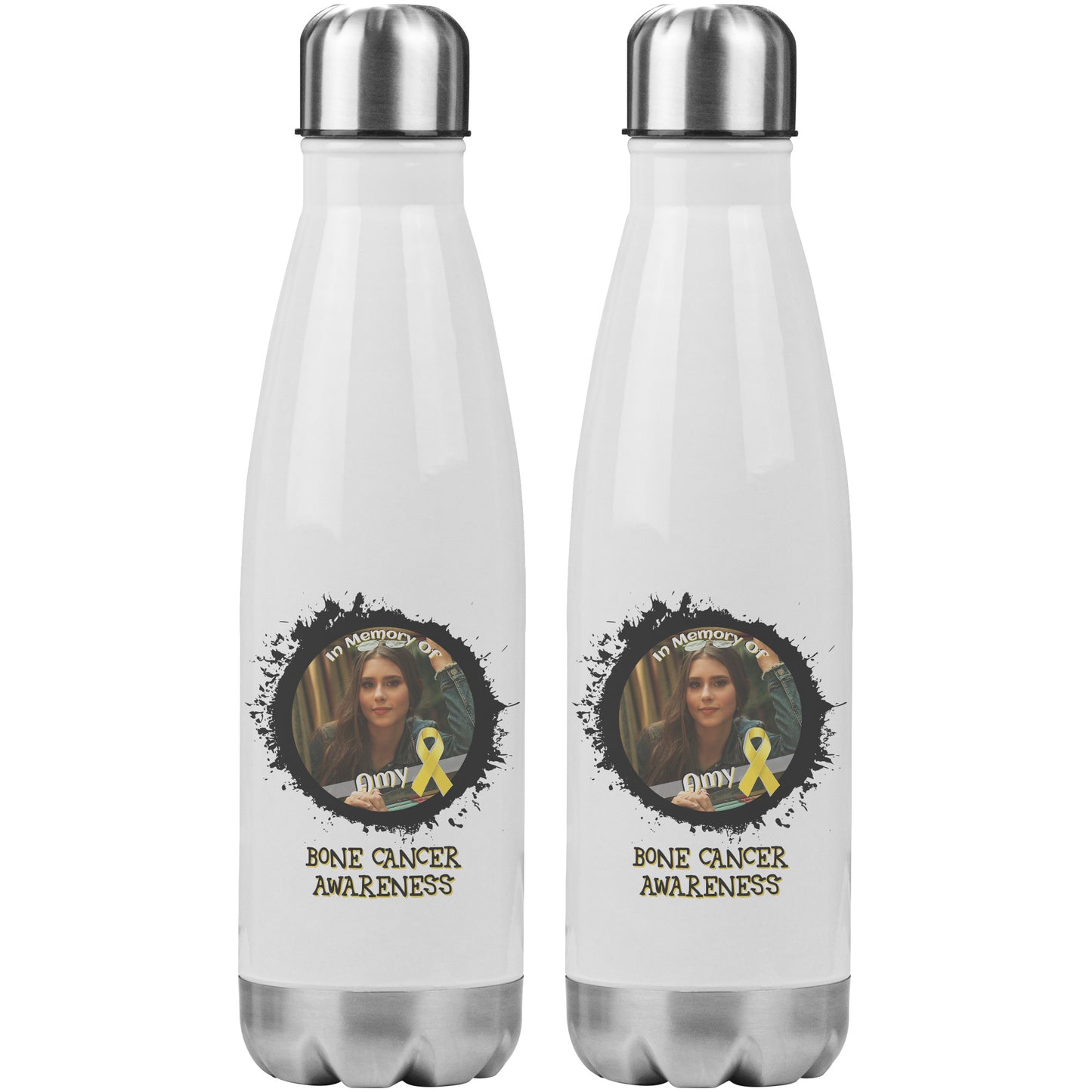 In Memory / In Honor of Bone Cancer Awareness 20oz Insulated Water Bottle