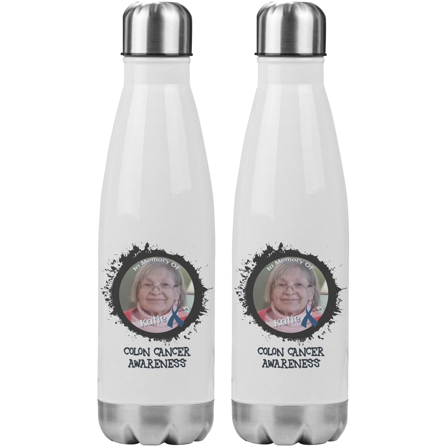 In Memory / In Honor of Colon Cancer Awareness 20oz Insulated Water Bottle |x|
