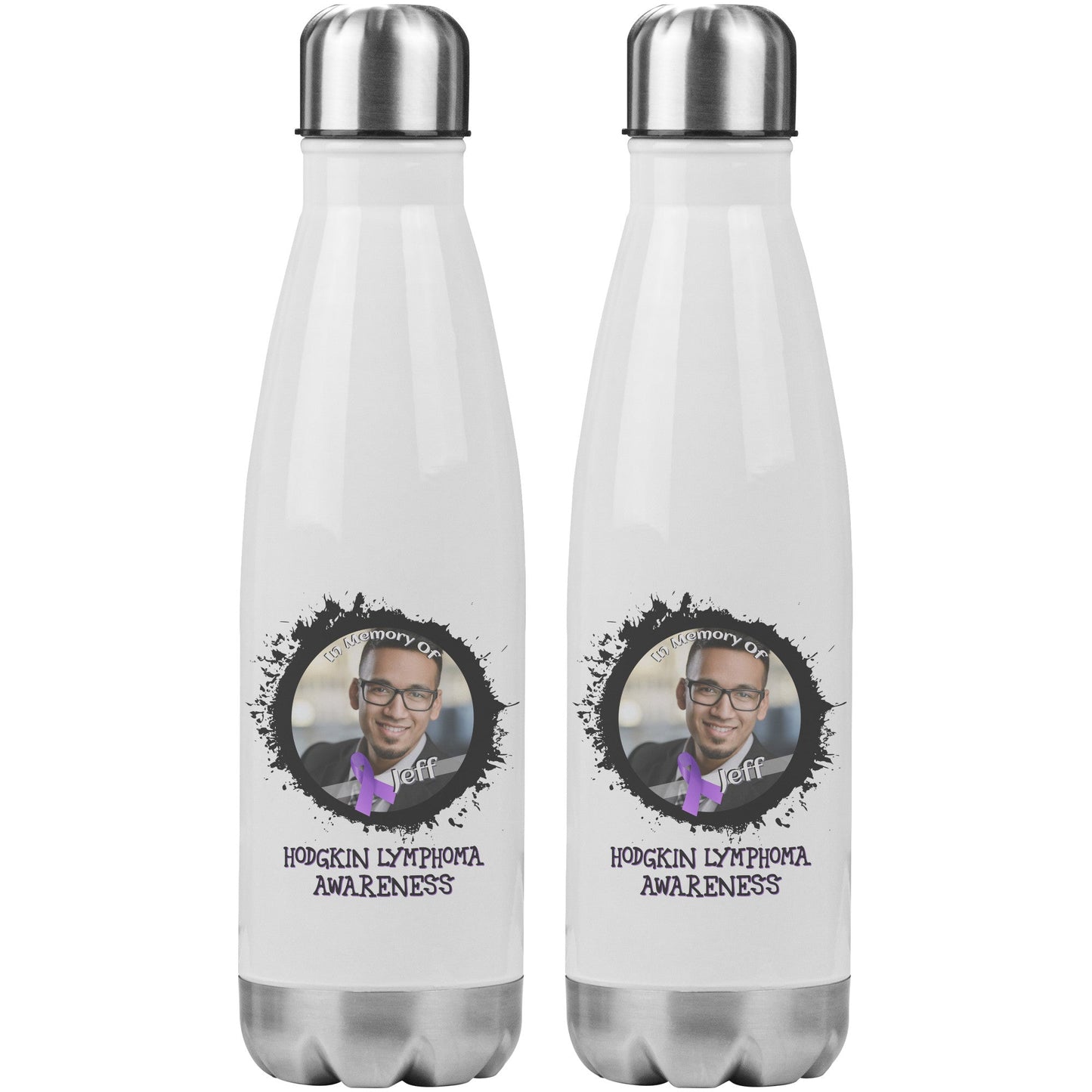 In Memory / In Honor of Hodgkin's Lymphoma Awareness 20oz Insulated Water Bottle |x|