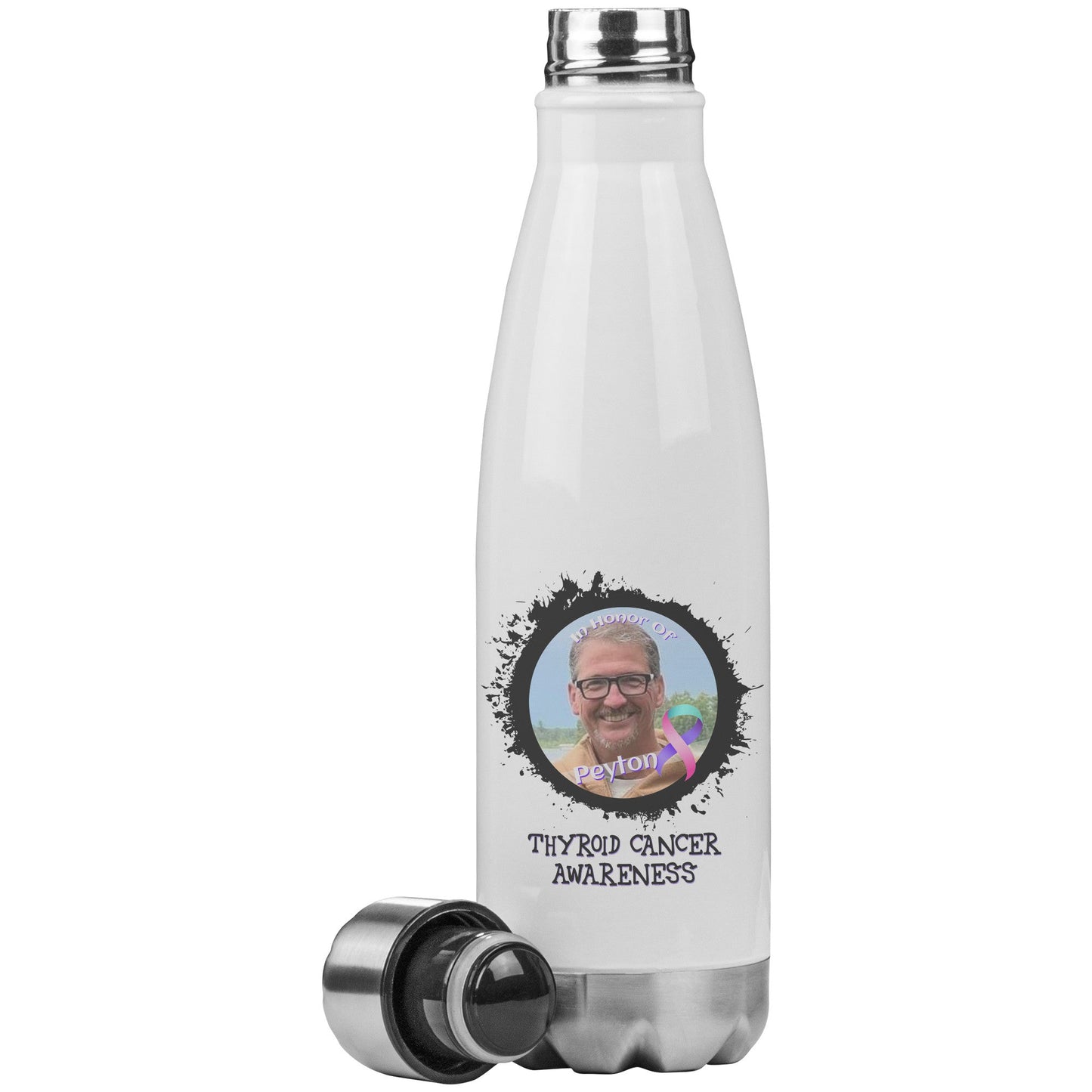 In Memory / In Honor of Thyroid Cancer Awareness 20oz Insulated Water Bottle |x|