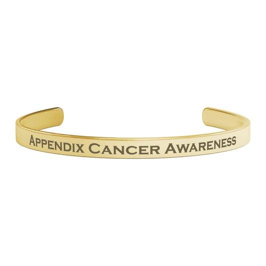 Personalized Appendix Cancer Awareness Cuff Bracelet