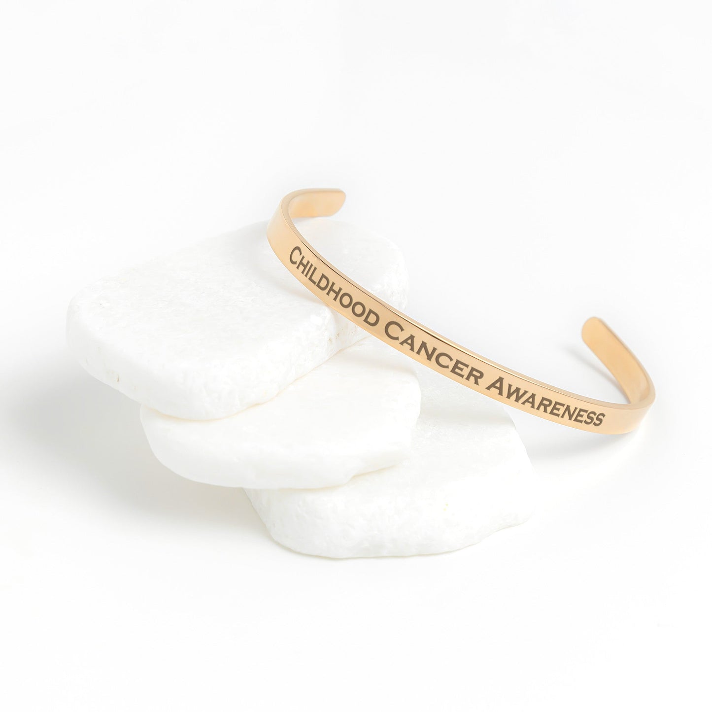 Personalized Childhood Cancer Awareness Cuff Bracelet |x|
