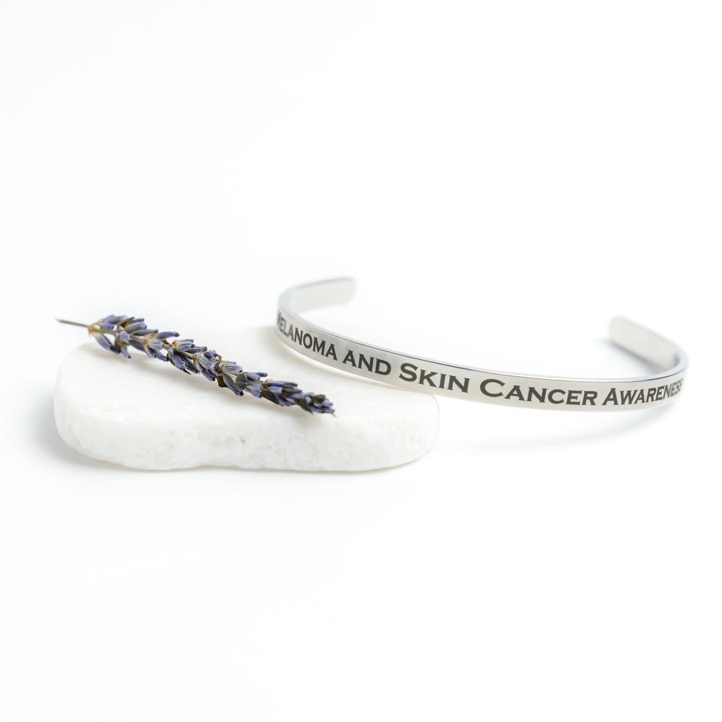 Personalized Melanoma and Skin Cancer Awareness Cuff Bracelet