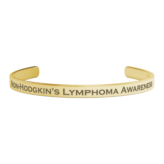 Personalized Non-Hodgkin's Lymphoma Awareness Cuff Bracelet