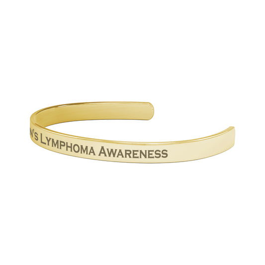 Personalized Non-Hodgkin's Lymphoma Awareness Cuff Bracelet