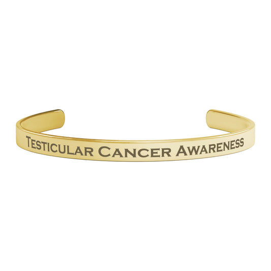 Personalized Testicular Cancer Awareness Cuff Bracelet |x|