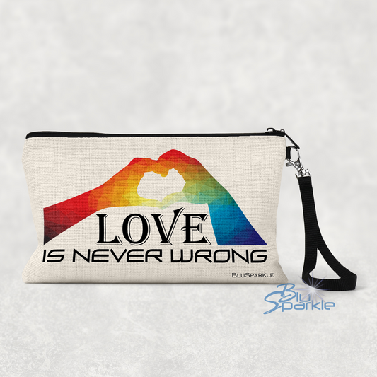 Love Is Never Wrong Canvas Pouch with Strap