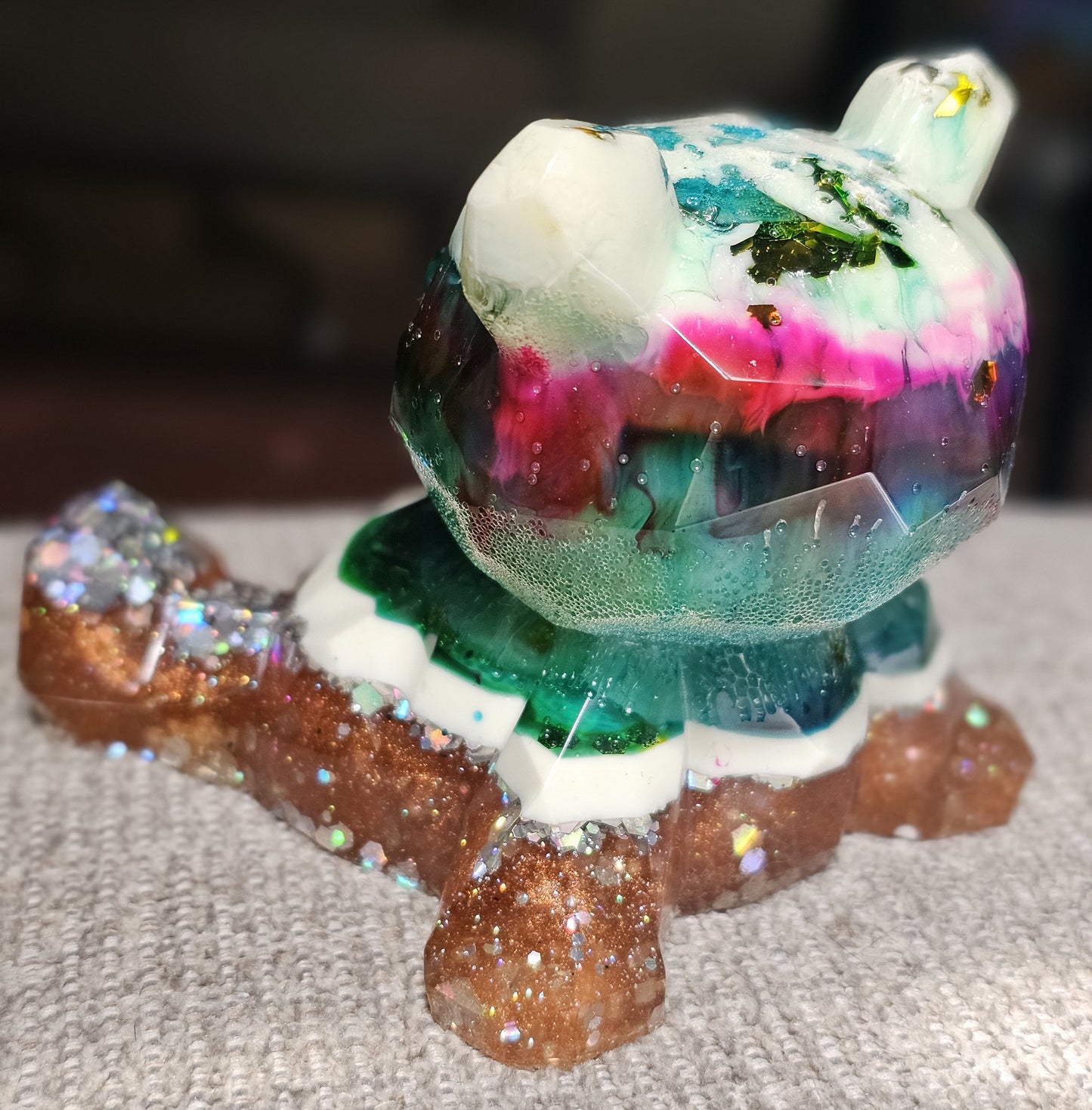 One-One-A-Kind "Colorful Resting Bear" Figurine