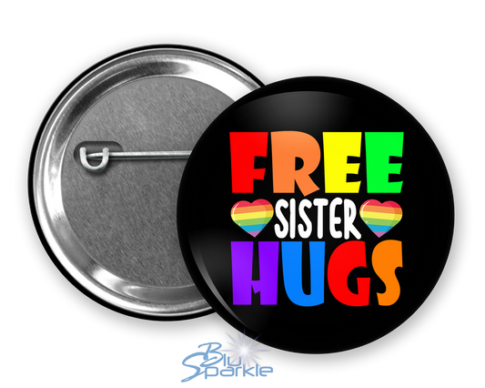 LGTBQ+ Free Hugs Pinback Button