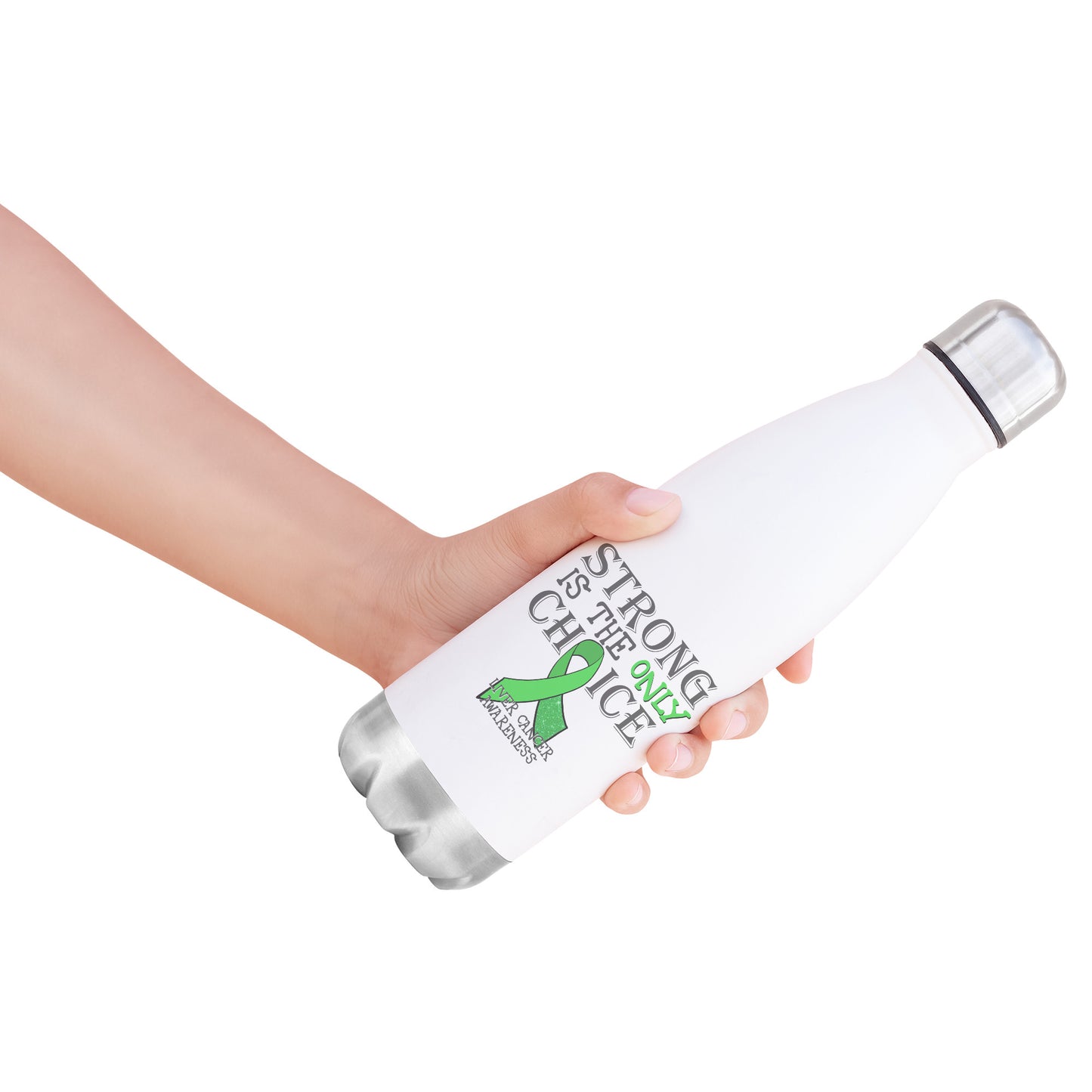 Strong is the Only Choice -Liver Cancer Awareness 20oz Insulated Water Bottle