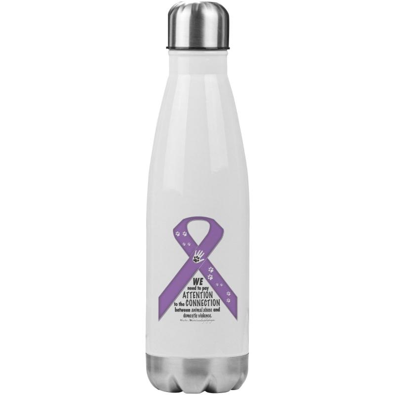 Animal Advocacy Purple Ribbon 20oz Insulated Water Bottle - BluSparkle