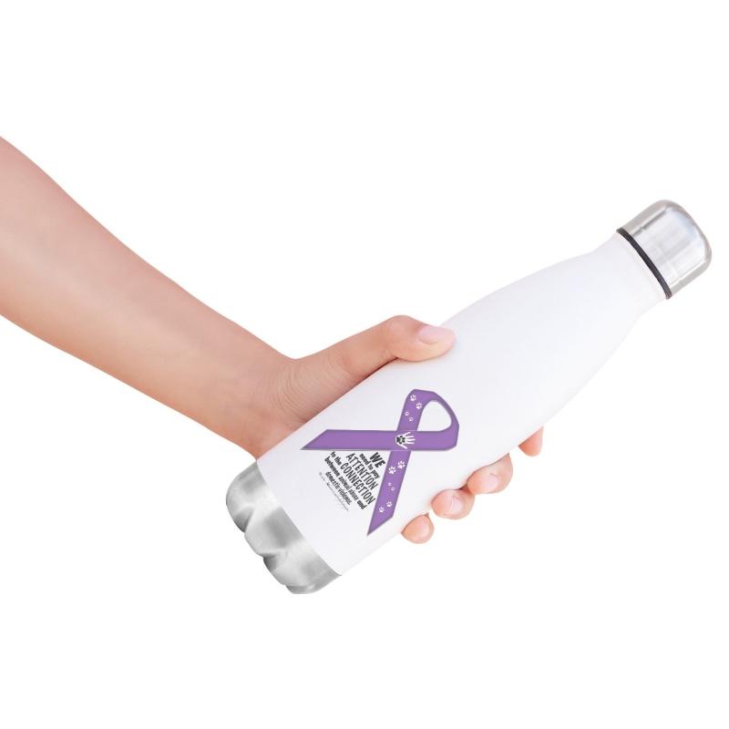 Animal Advocacy Purple Ribbon 20oz Insulated Water Bottle - BluSparkle