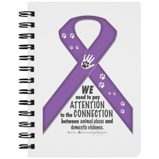 Animal Advocacy Purple Ribbon Spiral Notebook - BluSparkle