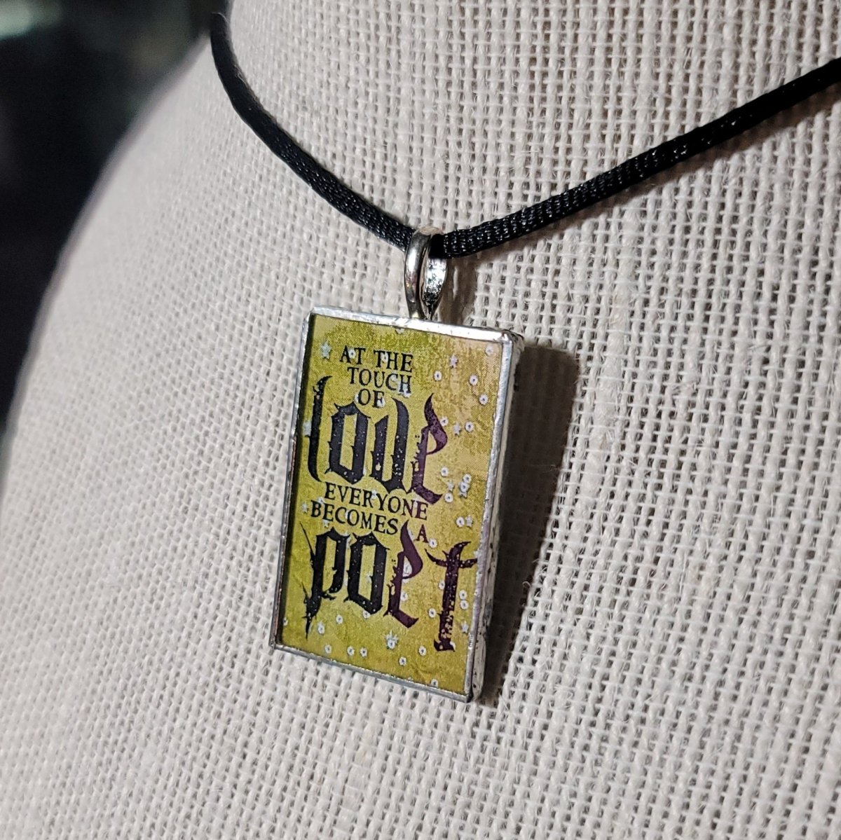 At The Touch Of Love Everyone Becomes A Poet Handmade Stained - Glass Pendant - BluSparkle